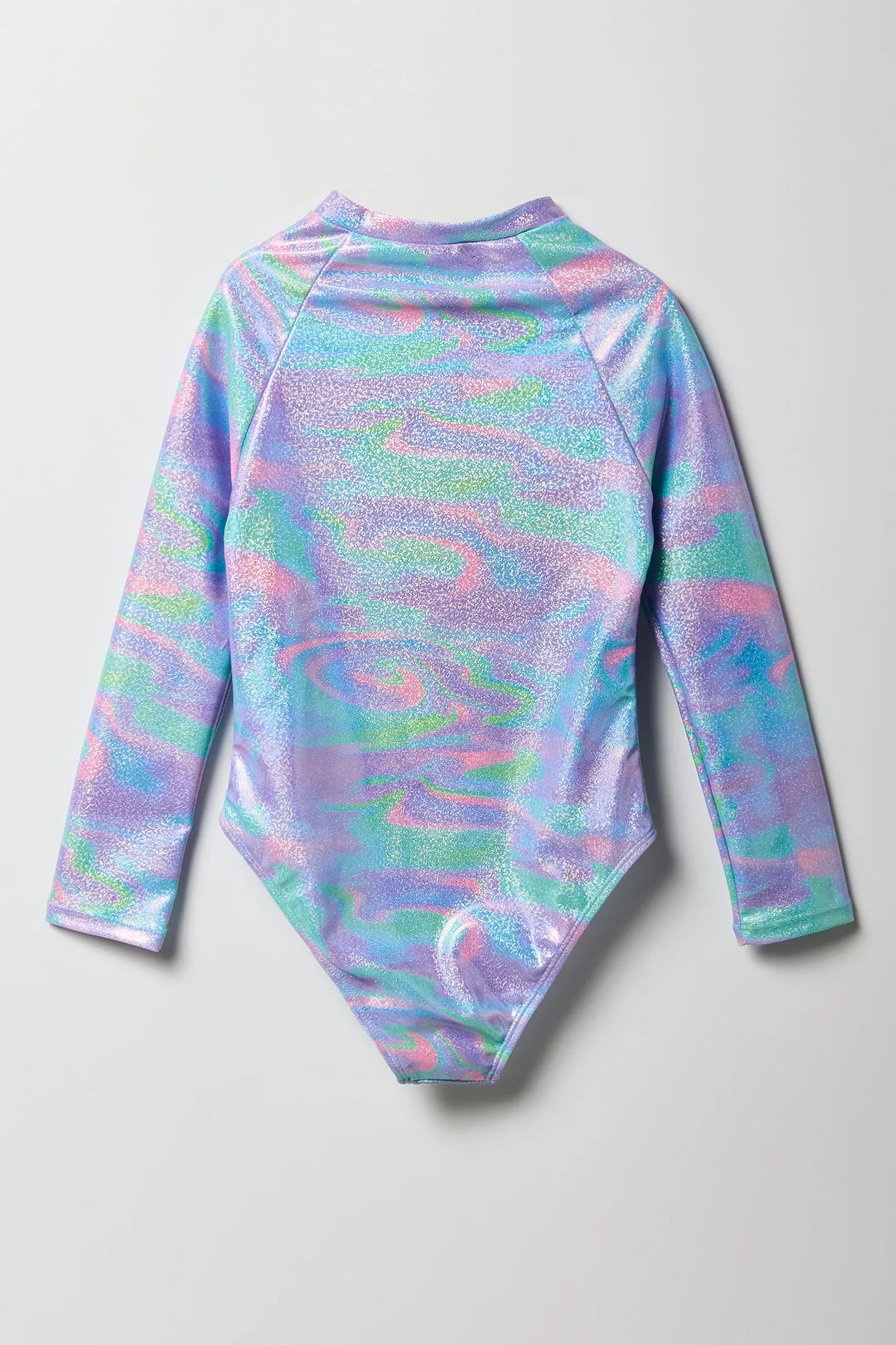 Girls Long Sleeve One Piece Rashguard Swimsuit sold by Urban Planet product image thumbnail 4