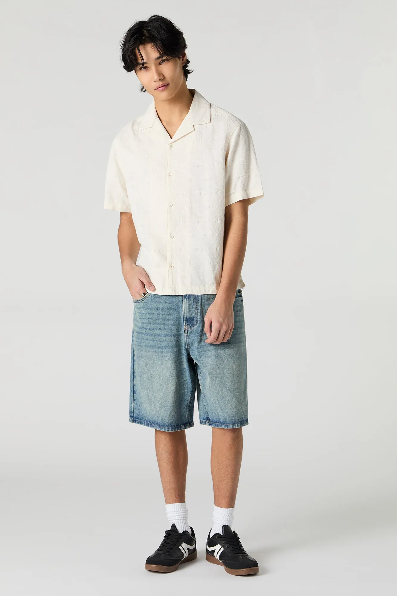 Diamond Textured Button-Up Top sold by Urban Planet product image thumbnail 3