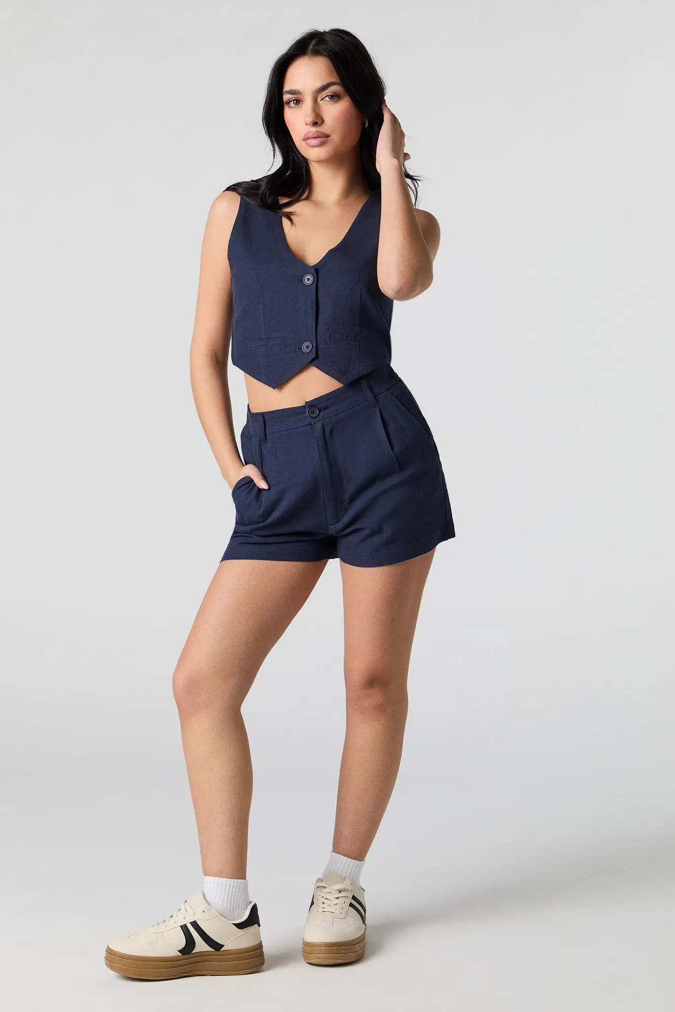 Linen-Blend Dress Short sold by Urban Planet product image thumbnail 3