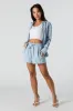 Linen-Blend Drawstring Short sold by Urban Planet