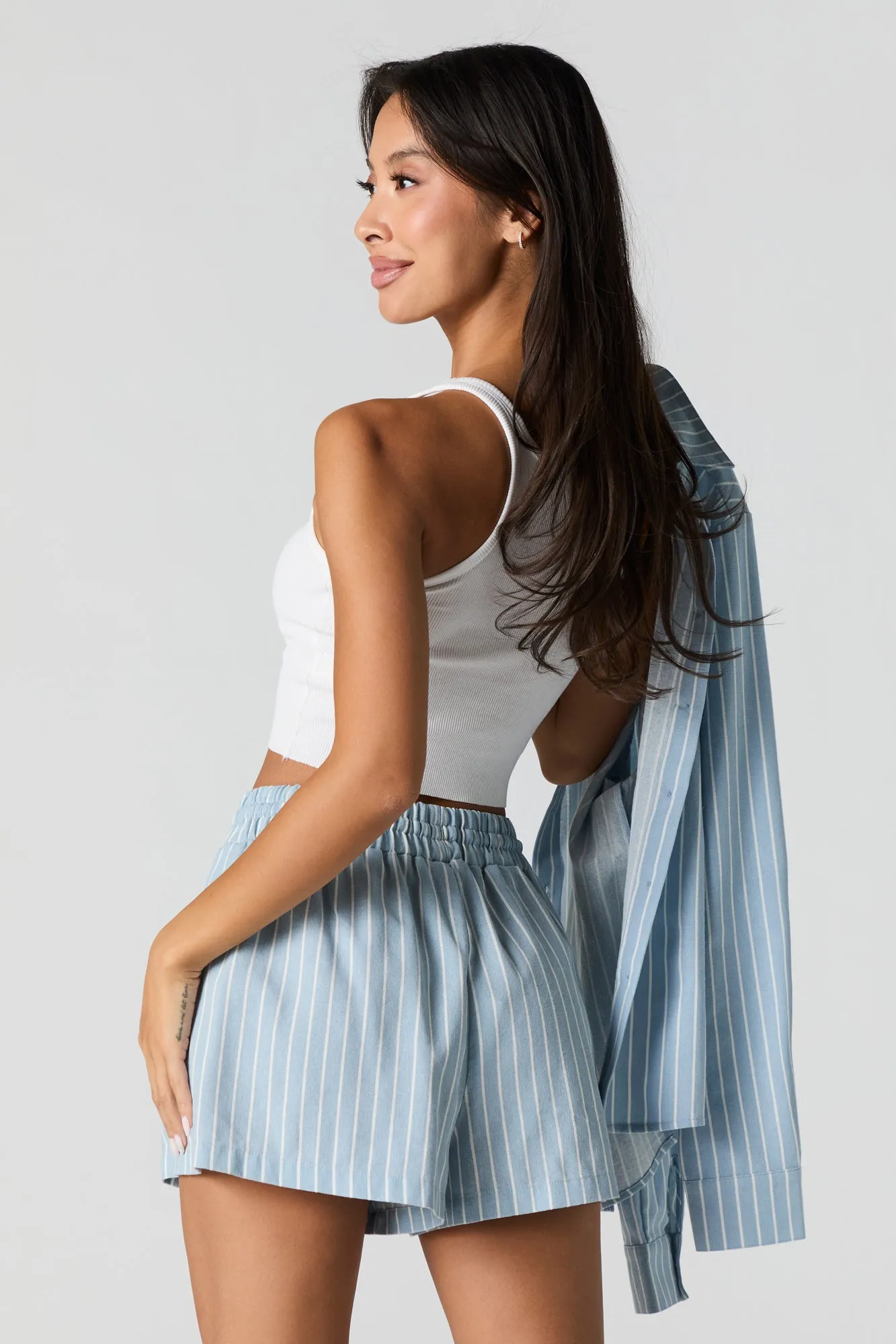 Linen-Blend Drawstring Short sold by Urban Planet product image thumbnail 2