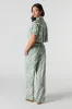 Pantalon à jambe large en mélange de lin avec barillets latéraux sold by Urban Planet