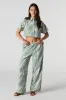 Pantalon à jambe large en mélange de lin avec barillets latéraux sold by Urban Planet