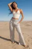 Linen-Blend Smocked Waist Palazzo Pant sold by Urban Planet