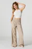 Linen-Blend Smocked Waist Palazzo Pant sold by Urban Planet