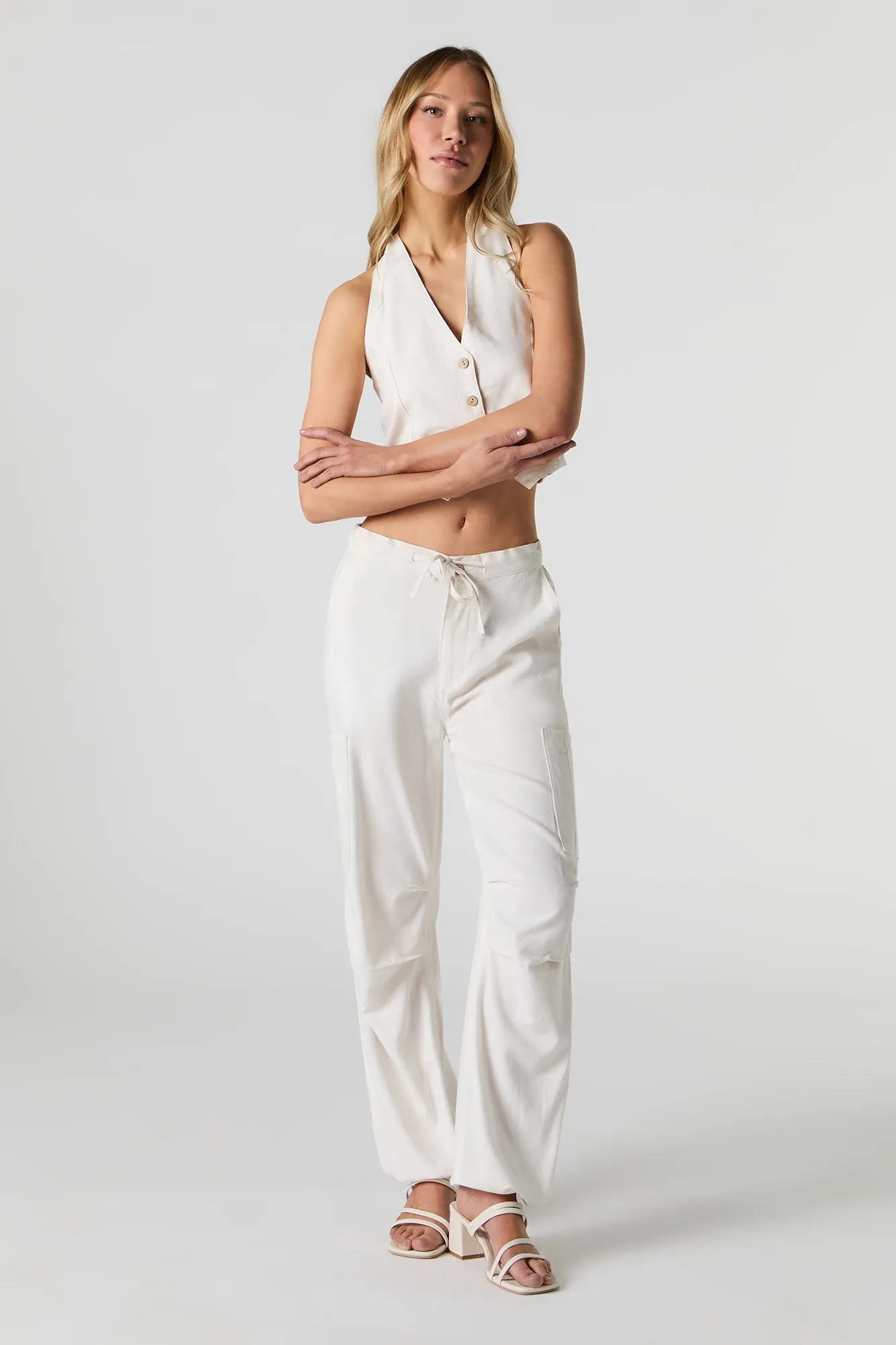 Linen-Blend Halter Vest sold by Urban Planet product image thumbnail 3