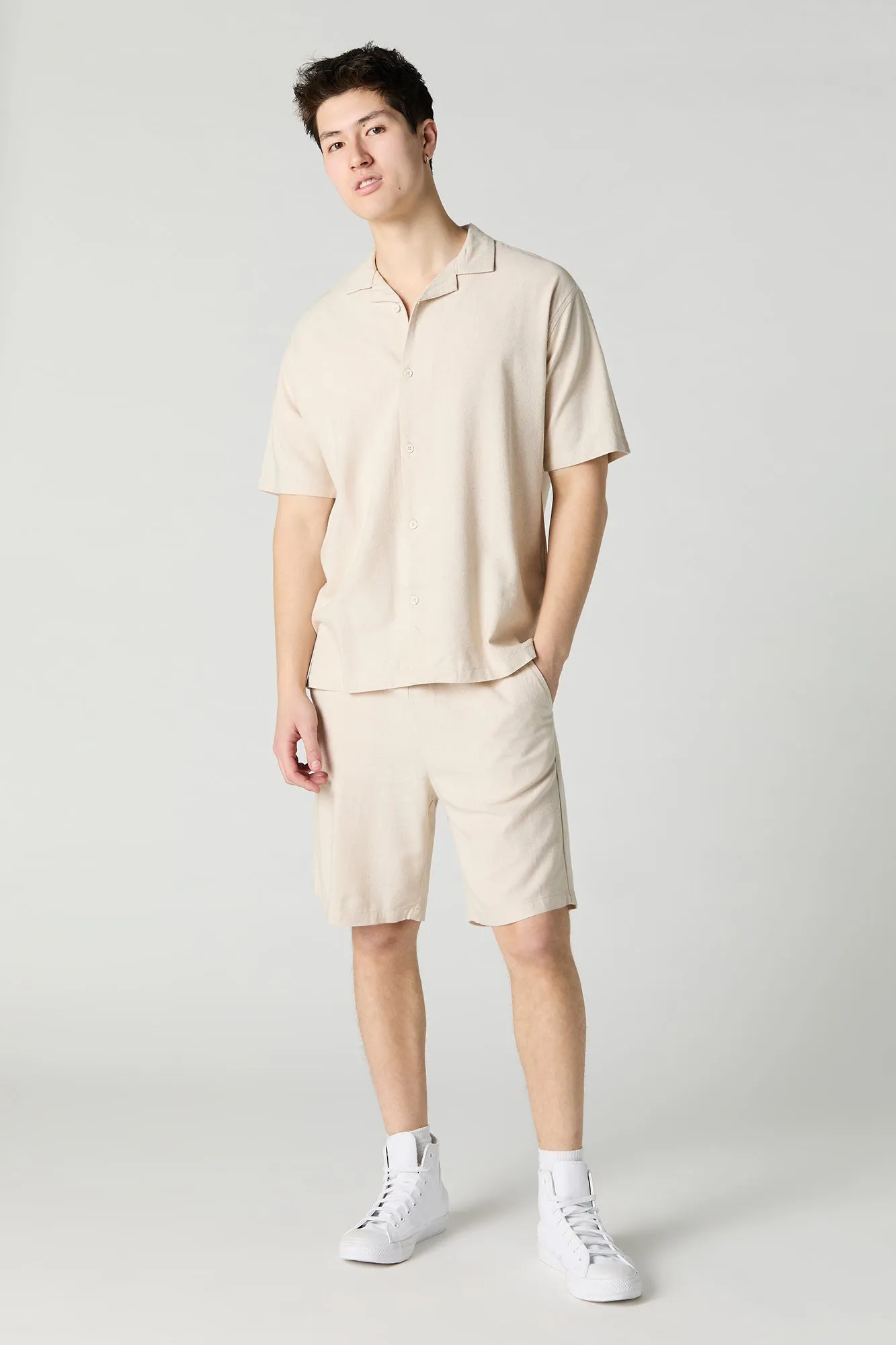 Linen-Blend Button-Up Top sold by Urban Planet product image thumbnail 3