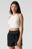 Linen-Blend Smocked Waist Short sold by Urban Planet
