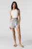 Linen-Blend Smocked Waist Short sold by Urban Planet