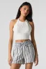 Linen-Blend Smocked Waist Short sold by Urban Planet