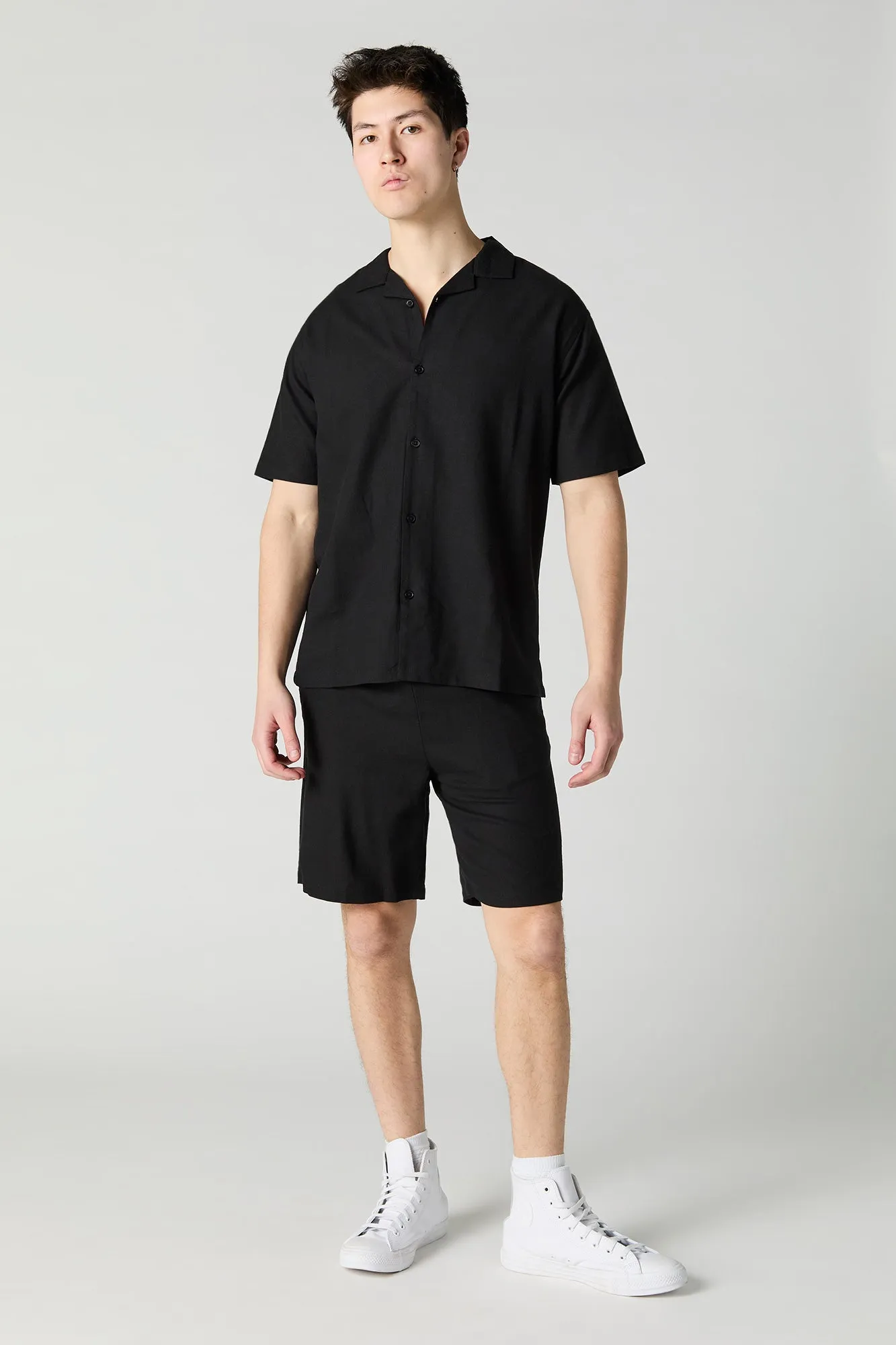 Linen-Blend Drawstring Short sold by Urban Planet product image thumbnail 5