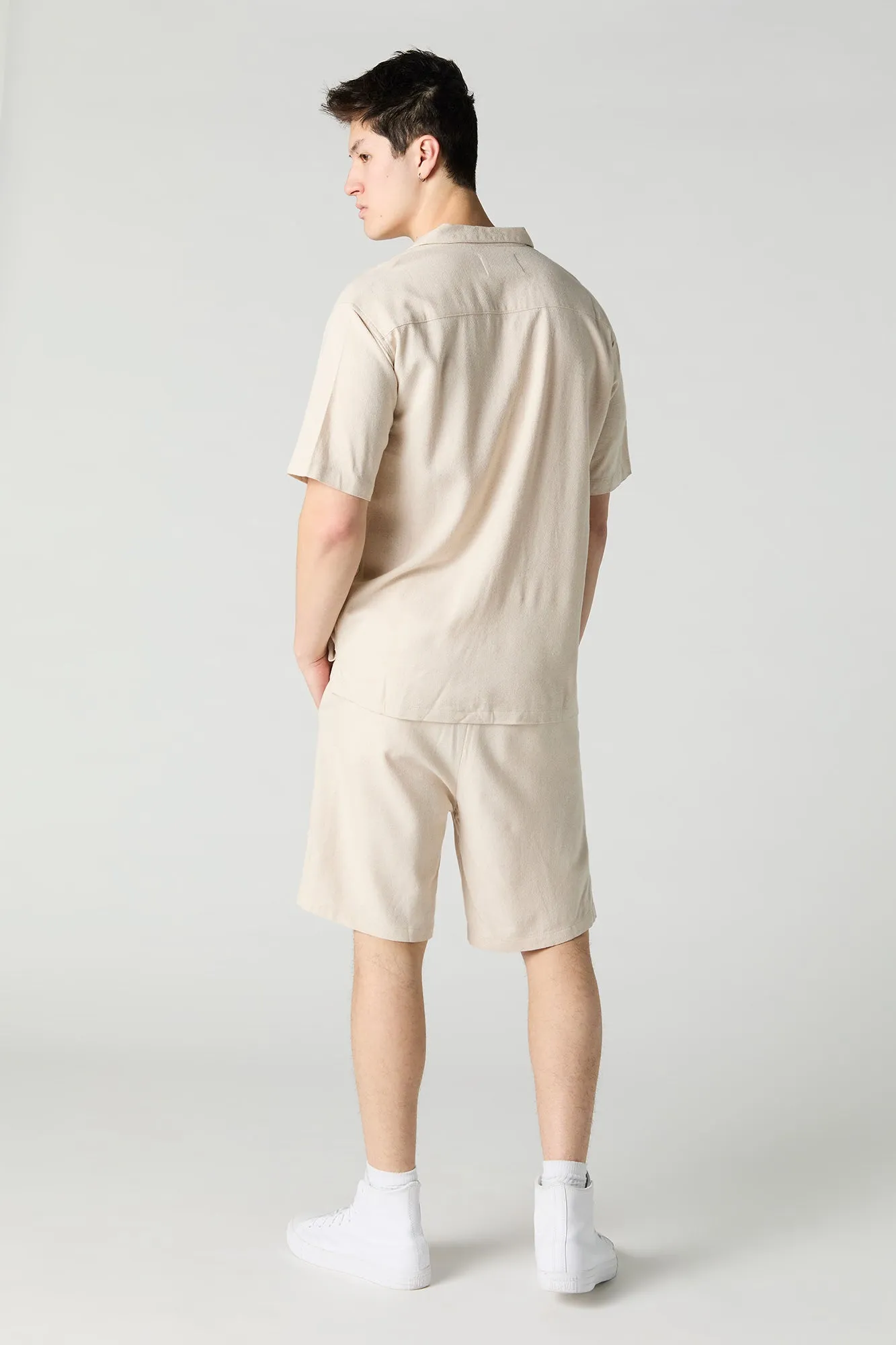 Linen-Blend Drawstring Short sold by Urban Planet product image thumbnail 3