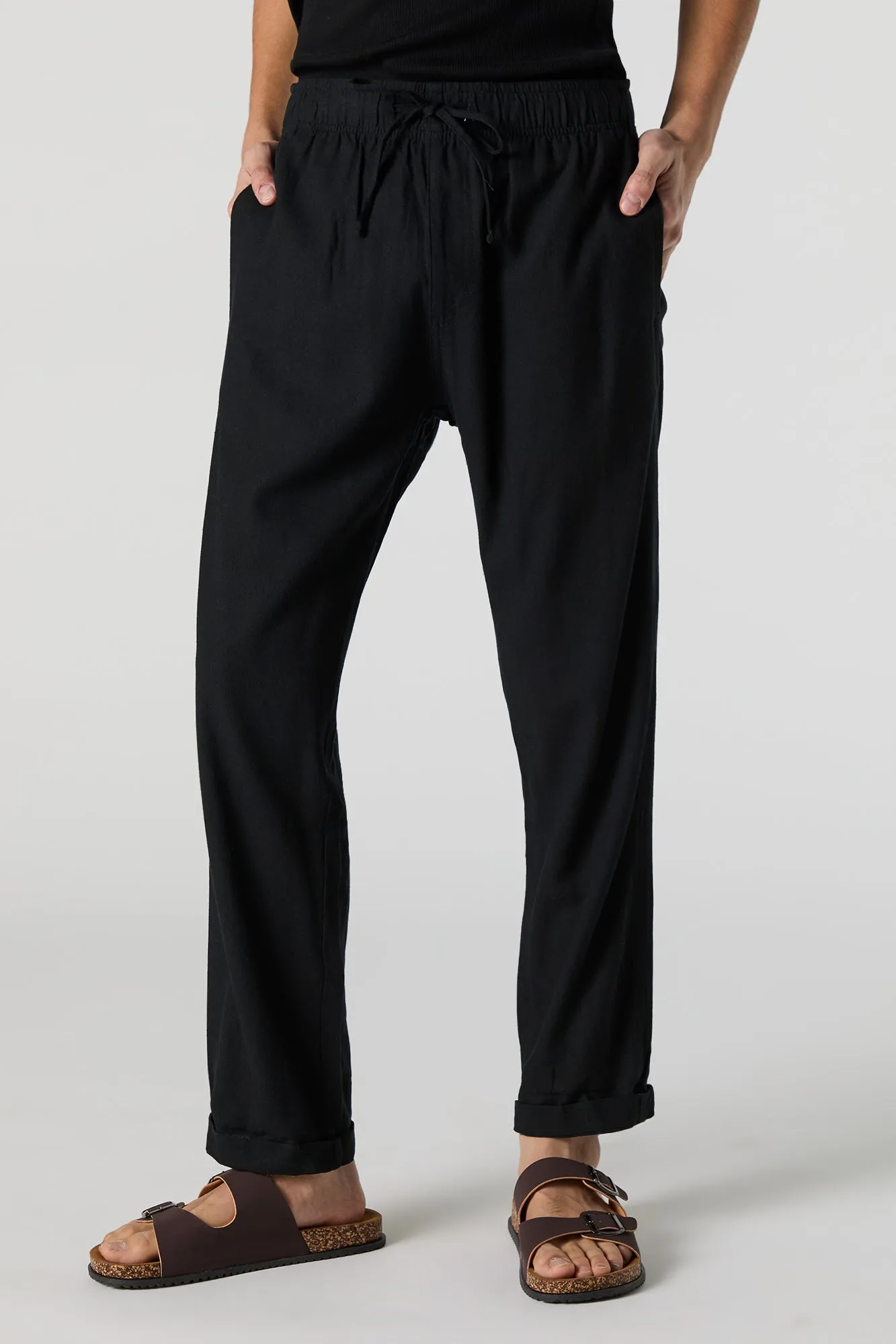 Pantalon en mélange de lin à taille coulissante sold by Urban Planet product image thumbnail 4