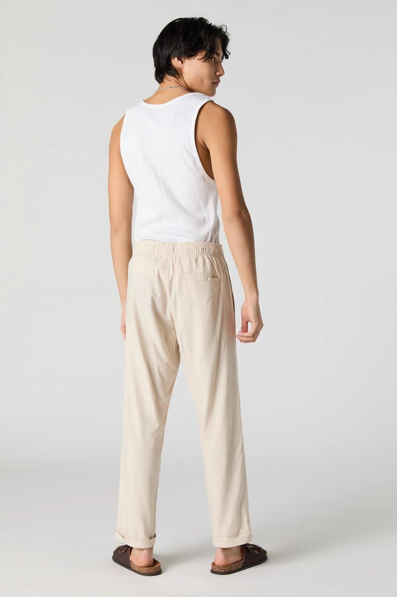 Pantalon en mélange de lin à taille coulissante sold by Urban Planet product image thumbnail 3