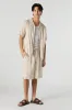 Linen-Blend Longline Short sold by Urban Planet