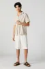 Linen-Blend Longline Short sold by Urban Planet