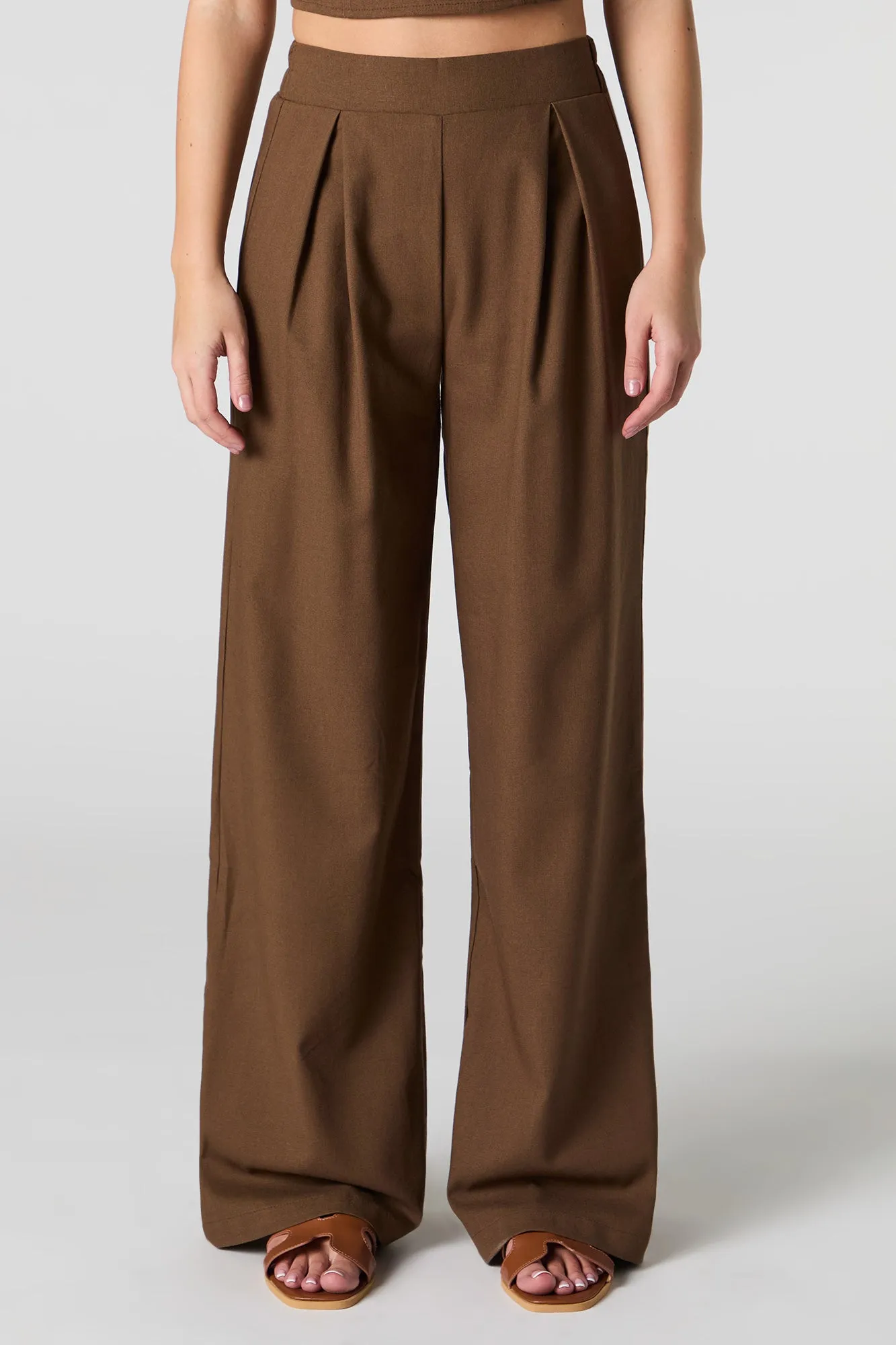 Linen-Blend Pleated Wide Leg Pant sold by Urban Planet product image thumbnail 5
