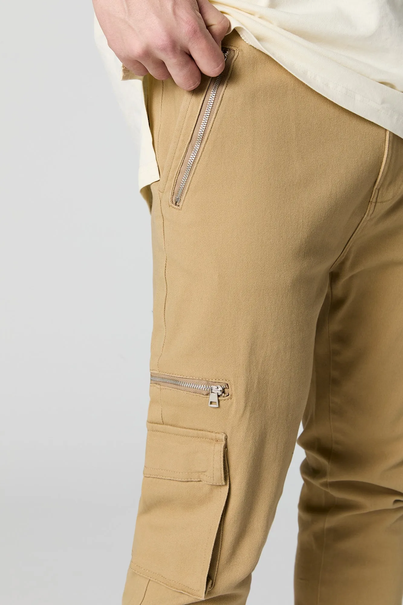 Multi Zipper Pocket Skinny Cargo Pant sold by Urban Planet product image thumbnail 4