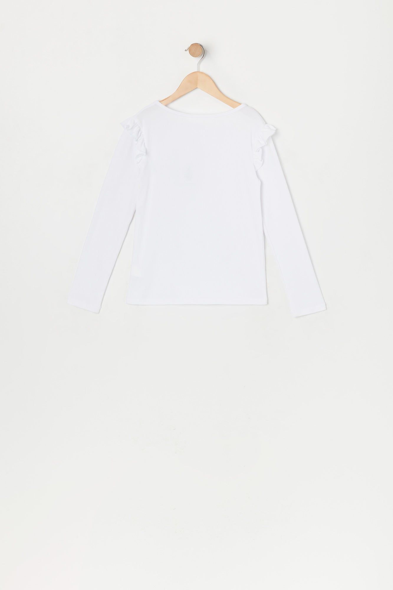 Girls Ribbed Frill Long Sleeve Top sold by Urban Planet product image thumbnail 4