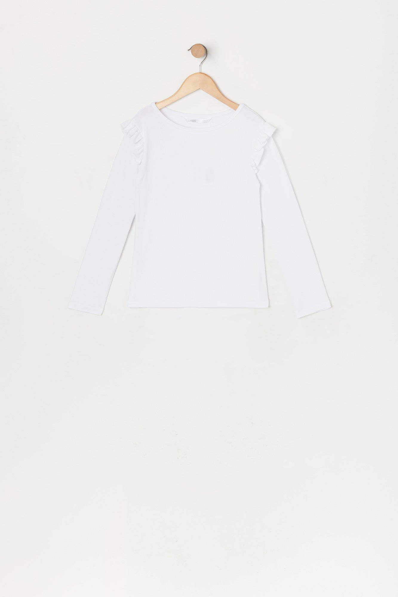 Girls Ribbed Frill Long Sleeve Top sold by Urban Planet product image thumbnail 3