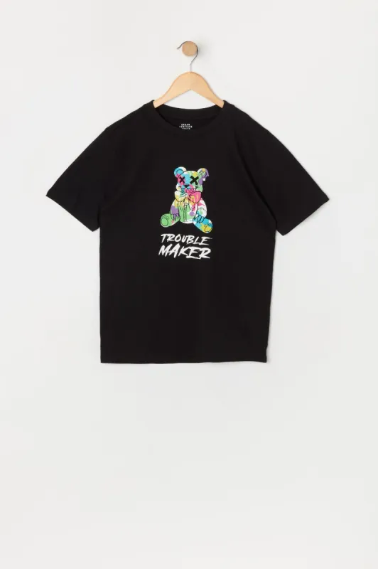 Boys Troublemaker Teddy Graphic T-Shirt sold by Urban Planet