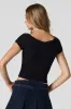 T-shirt côtelé court à encolure en V large sold by Urban Planet