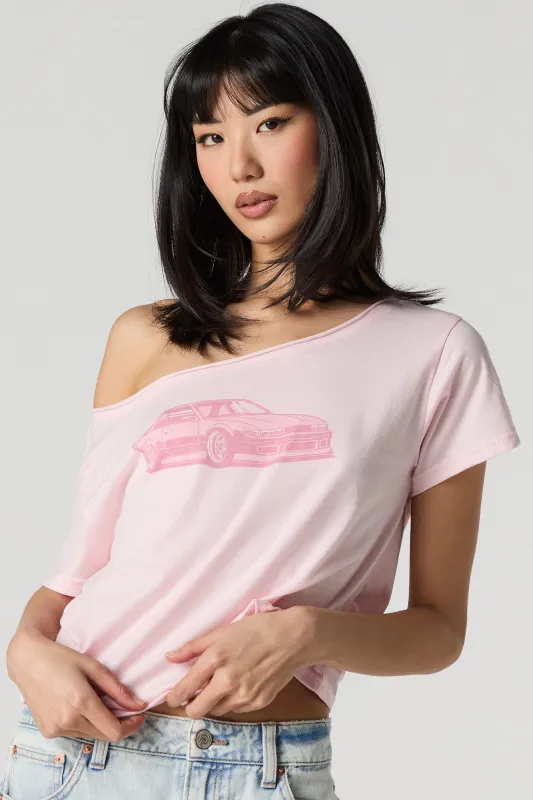 T-shirt imprimé avec épaules dénudées sold by Urban Planet