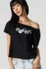T-shirt imprimé avec épaules dénudées sold by Urban Planet