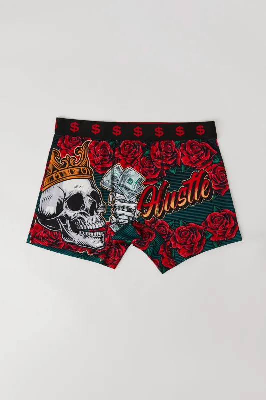 Hustle Skeleton Printed Boxer Brief sold by Urban Planet