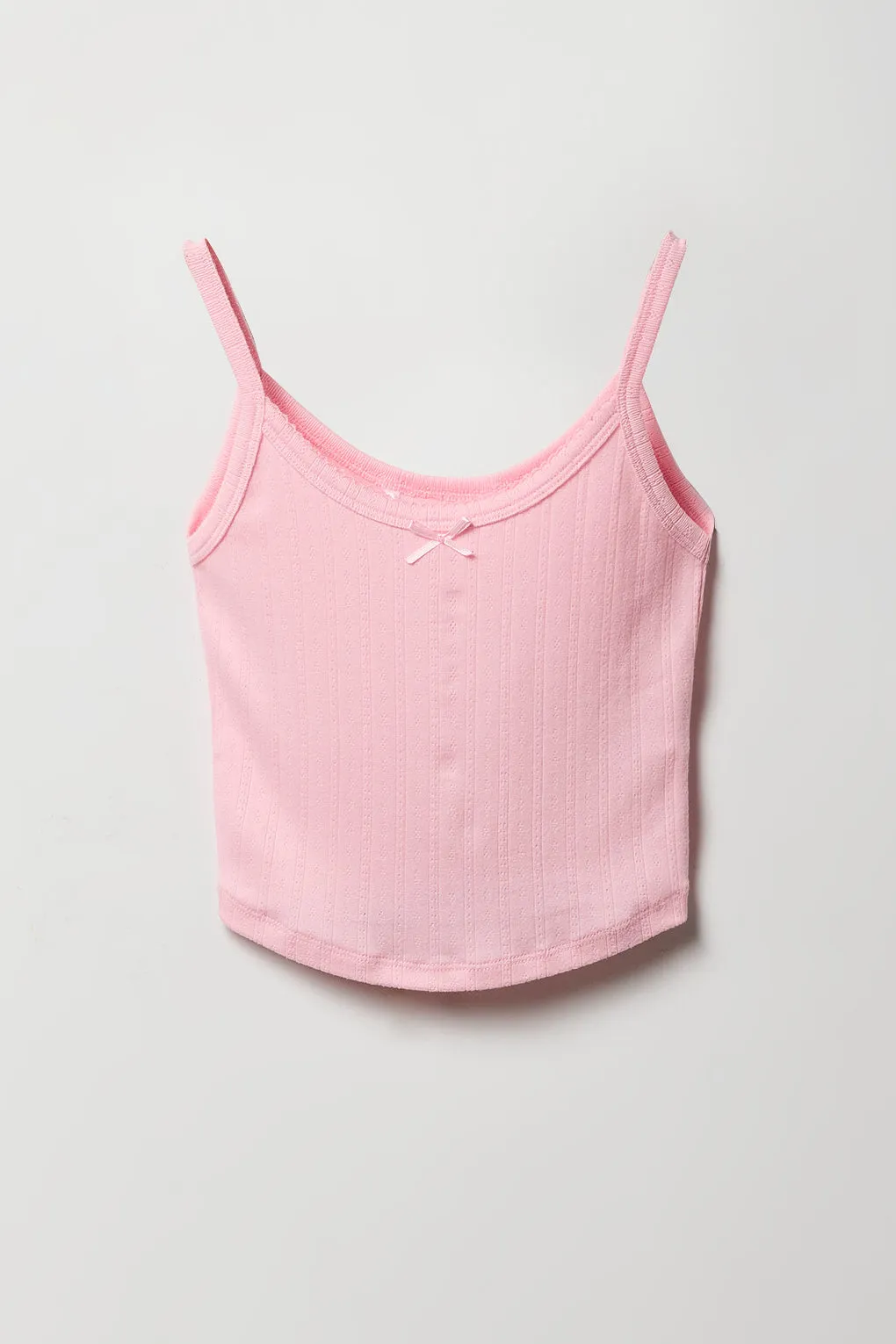 Girls Pointelle Knit Tank & Short 2 Piece Pajama Set sold by Urban Planet product image thumbnail 2
