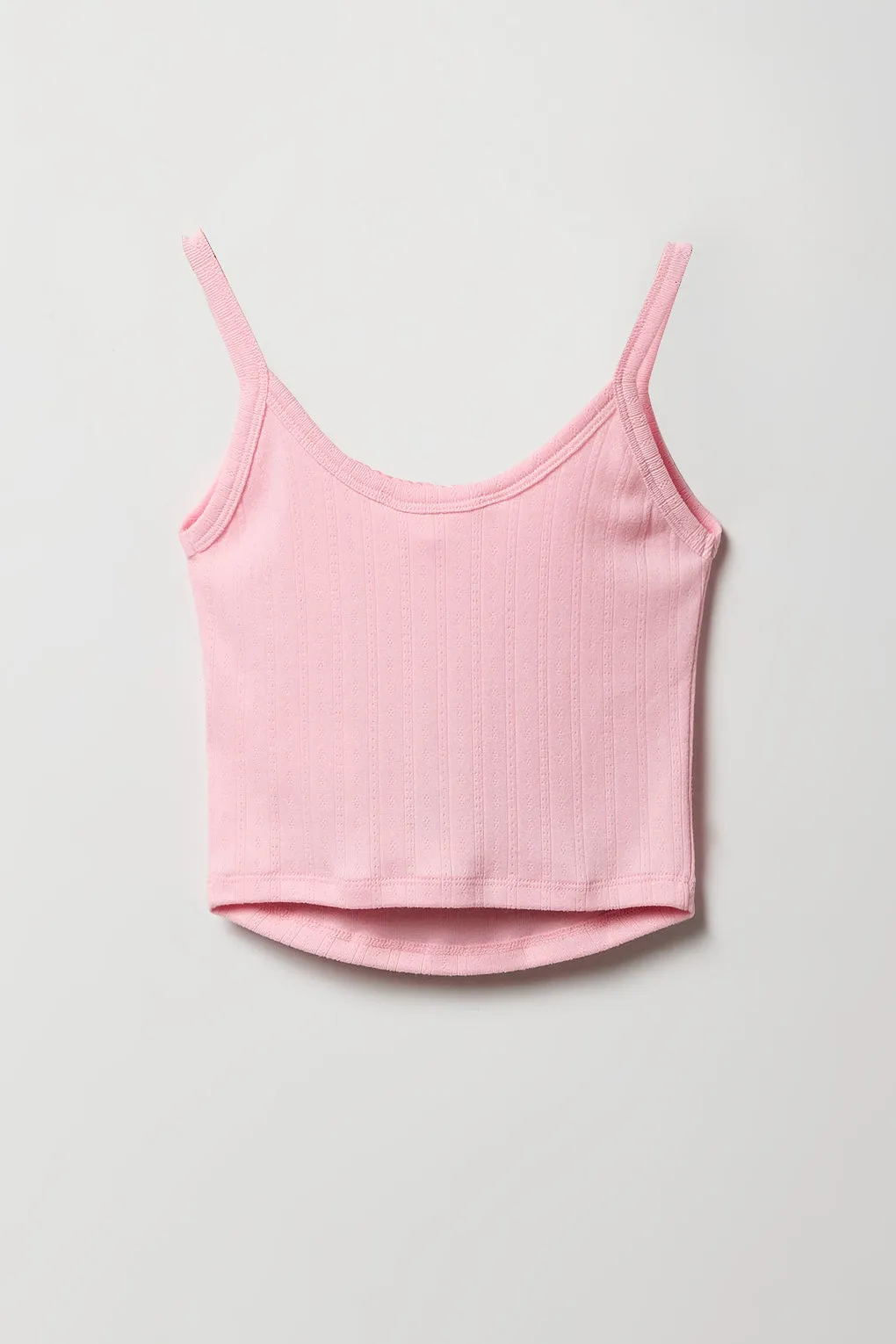 Girls Pointelle Knit Tank & Short 2 Piece Pajama Set sold by Urban Planet product image thumbnail 3