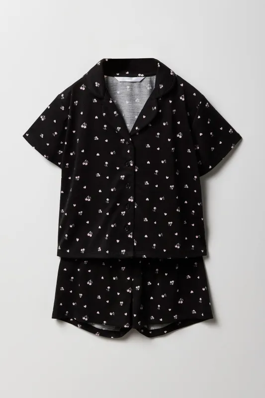 Girls Button-Up Top & Short 2 Piece Pajama Set sold by Urban Planet