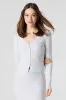 Ribbed Button-Up Long Sleeve Top sold by Urban Planet