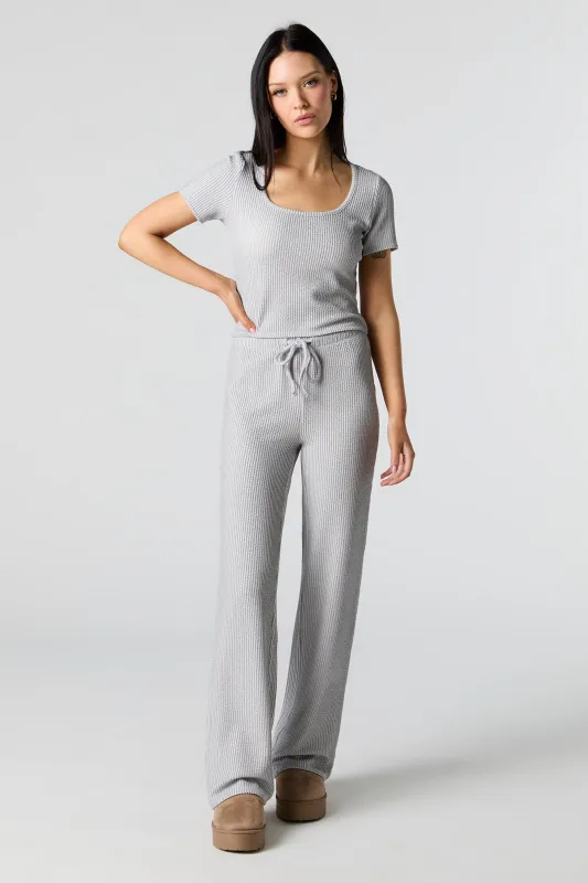 Textured Ribbed Wide Leg Pant sold by Urban Planet