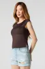 Contour Cap Sleeve Side Slit Top sold by Urban Planet