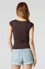 Contour Cap Sleeve Side Slit Top sold by Urban Planet