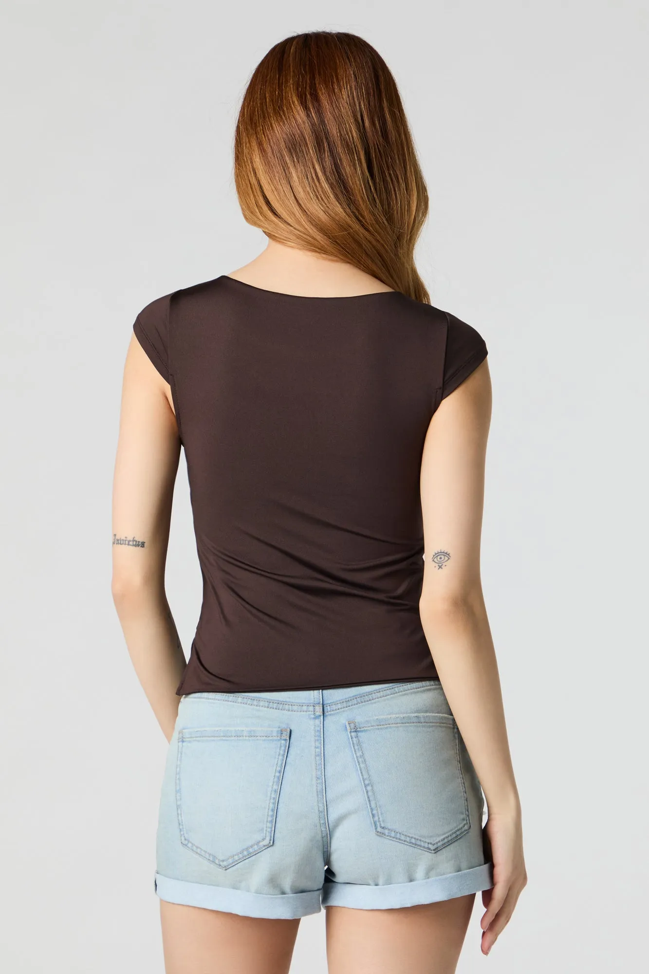 Contour Cap Sleeve Side Slit Top sold by Urban Planet product image thumbnail 2