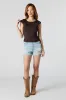 Contour Cap Sleeve Side Slit Top sold by Urban Planet