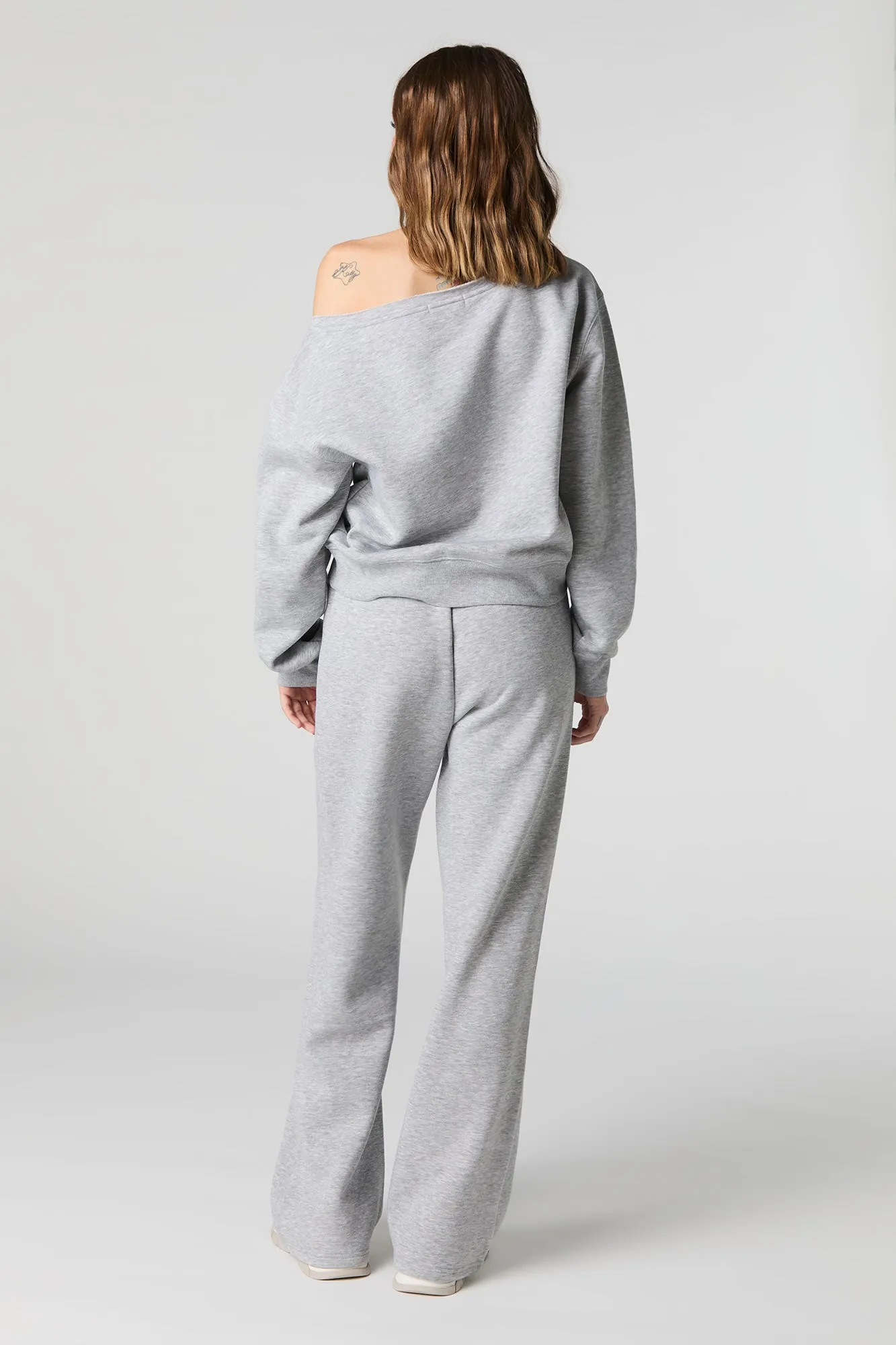 HD Print Wide Leg Fleece Sweatpant sold by Urban Planet product image thumbnail 3