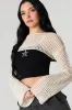 Crochet Ultra-Cropped Sweater sold by Urban Planet