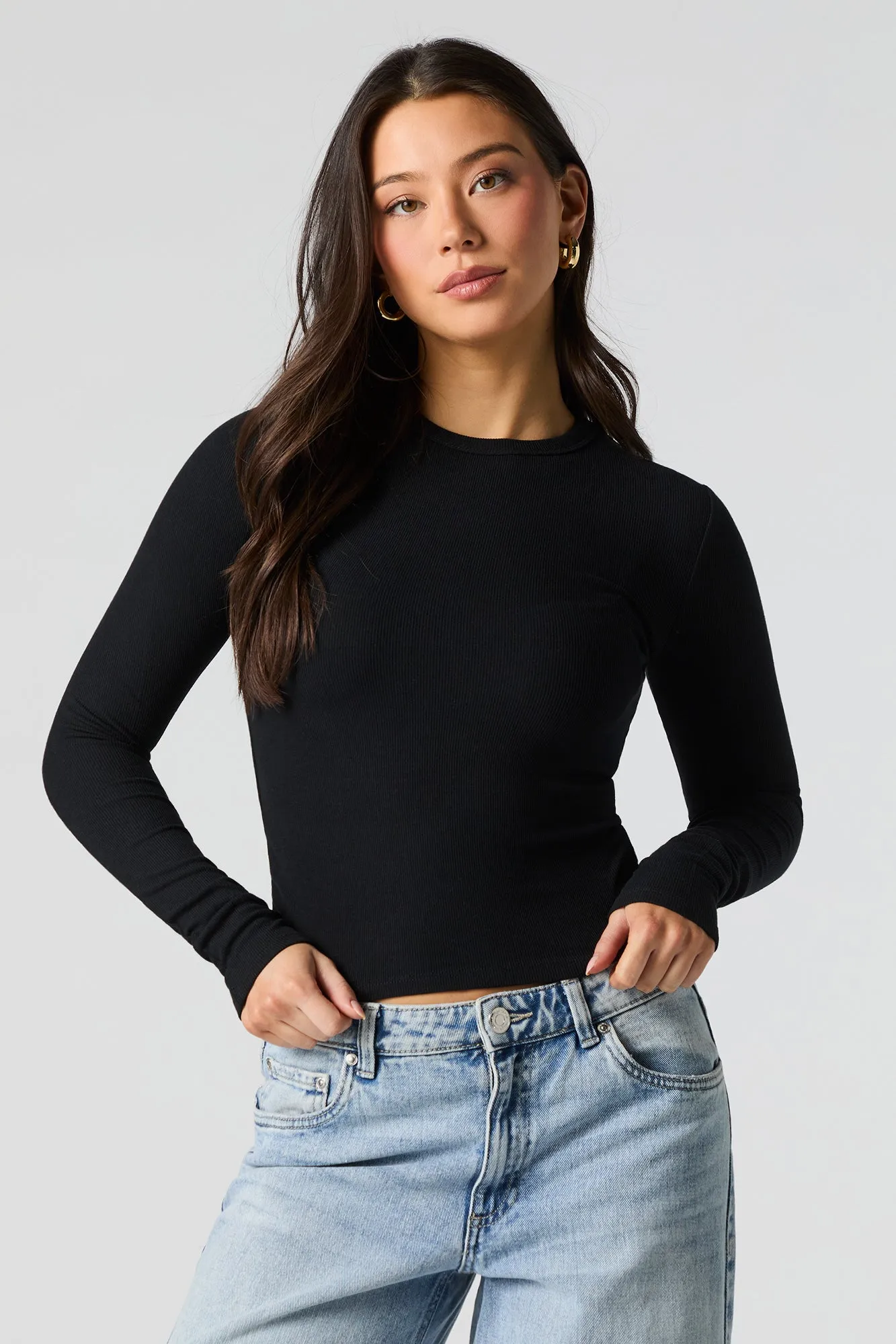 Ribbed Long Sleeve Top sold by Urban Planet product image thumbnail 4