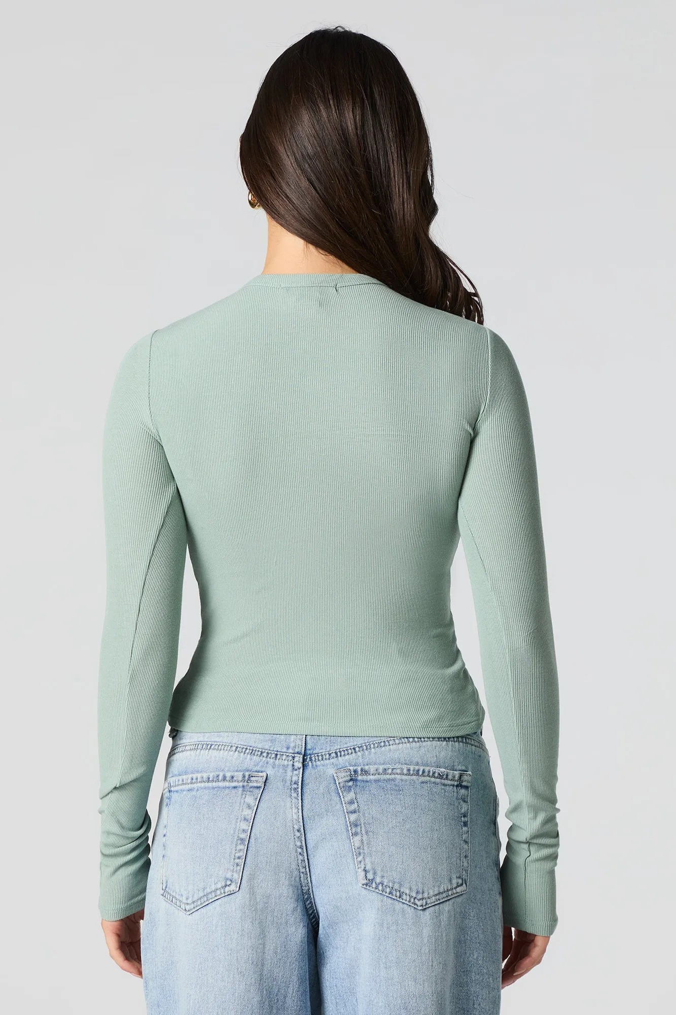 Ribbed Long Sleeve Top sold by Urban Planet product image thumbnail 2