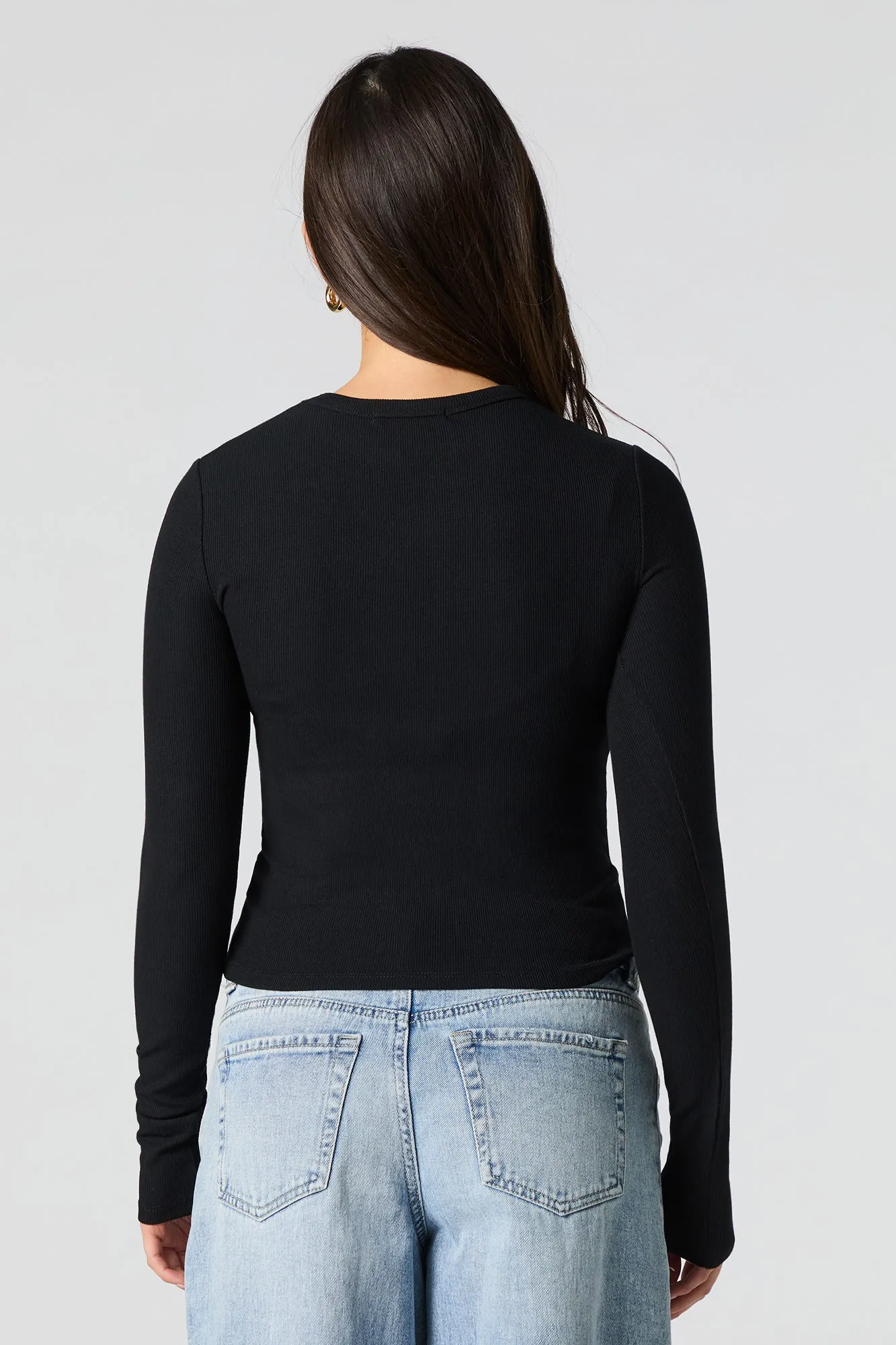Ribbed Long Sleeve Top sold by Urban Planet product image thumbnail 5