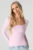 Seamless Ribbed Knit Scoop Neck Long Sleeve Top sold by Urban Planet