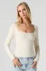 Seamless Ribbed Knit Scoop Neck Long Sleeve Top sold by Urban Planet