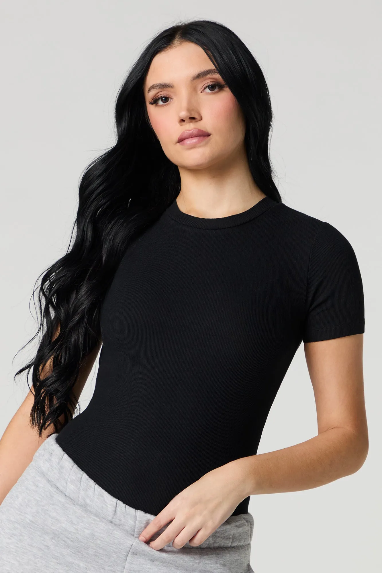 Ribbed Short Sleeve Bodysuit sold by Urban Planet product image thumbnail 5
