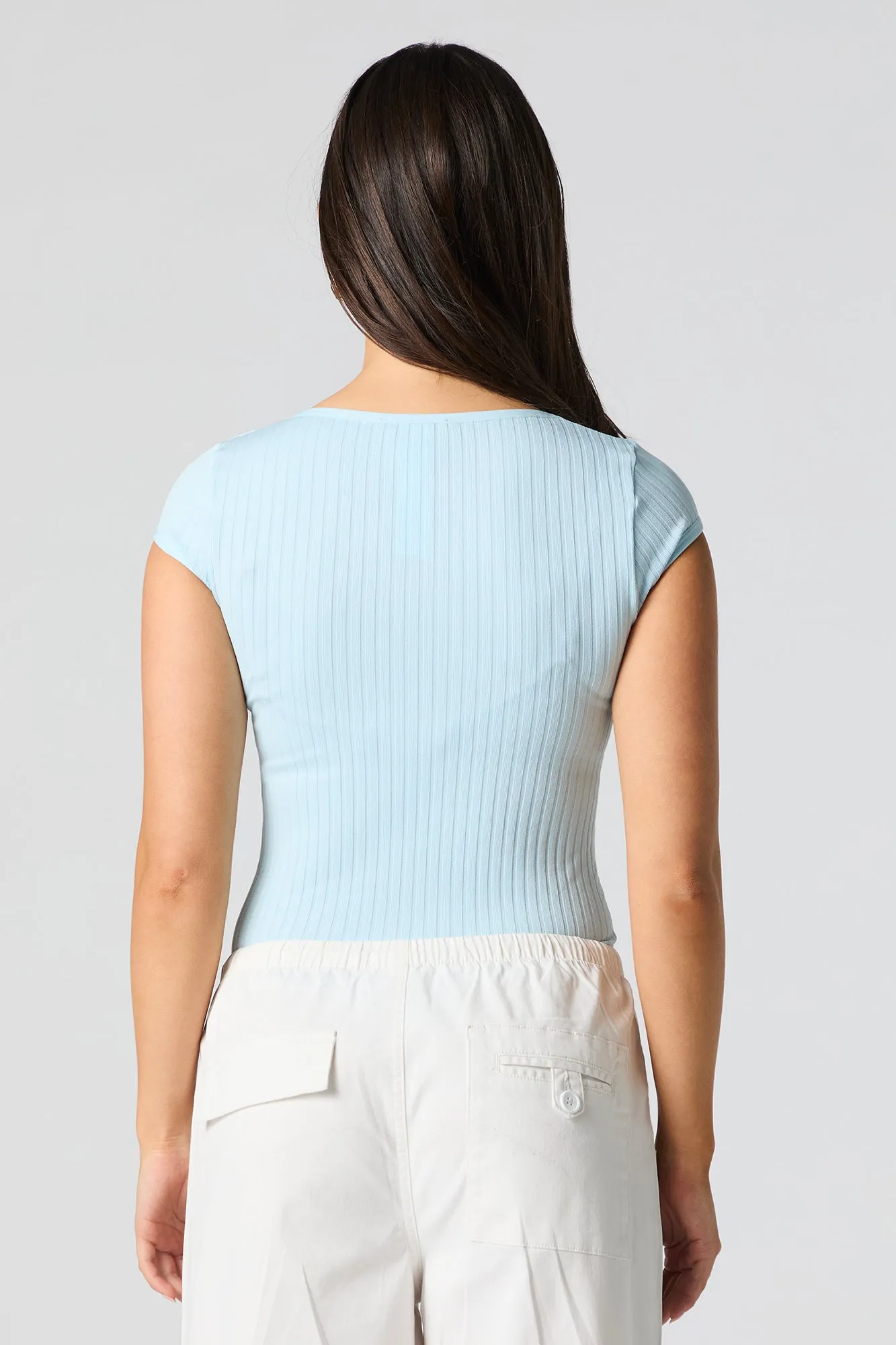 Ribbed Knit Scoop Neck Bodysuit sold by Urban Planet product image thumbnail 2