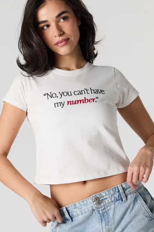 Embroidered Cropped T-Shirt sold by Urban Planet