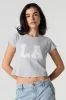 Twill Embroidered Cropped T-Shirt sold by Urban Planet