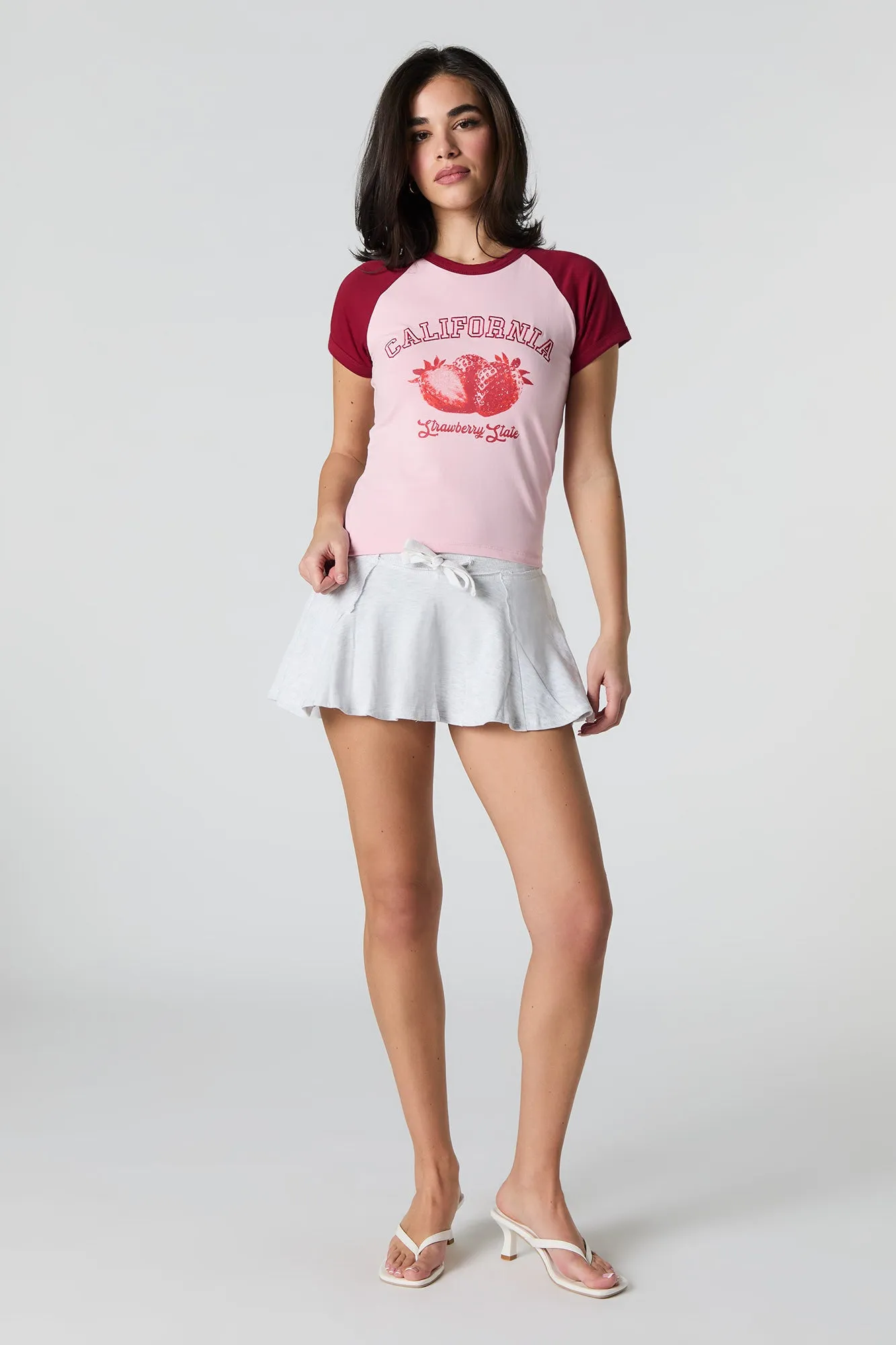 California Embroidered Graphic Raglan T-Shirt sold by Urban Planet product image thumbnail 3